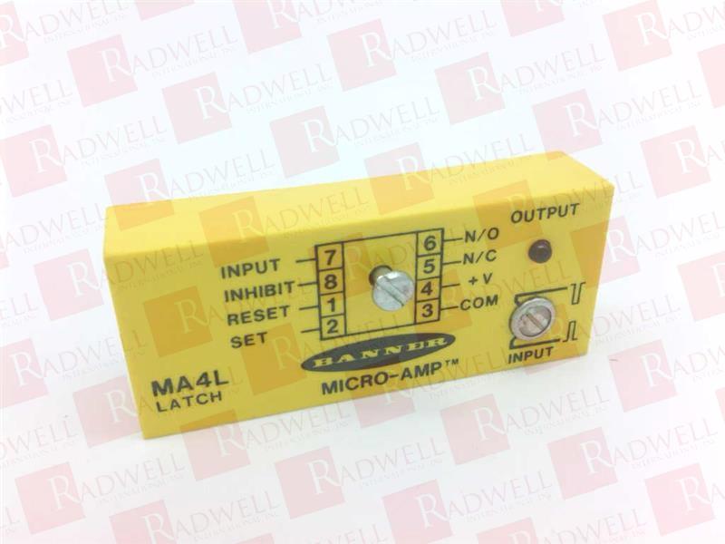 MA4L
 
MICRO-AMP: LOGIC MODULE
INPUT: 10-30V DC
OUTPUT: COMPLEMENTARY (SPDT) OPEN-COLLECTOR
LATCH LOGIC
FACTORY WARRANTY MAY NOT APPLY.    