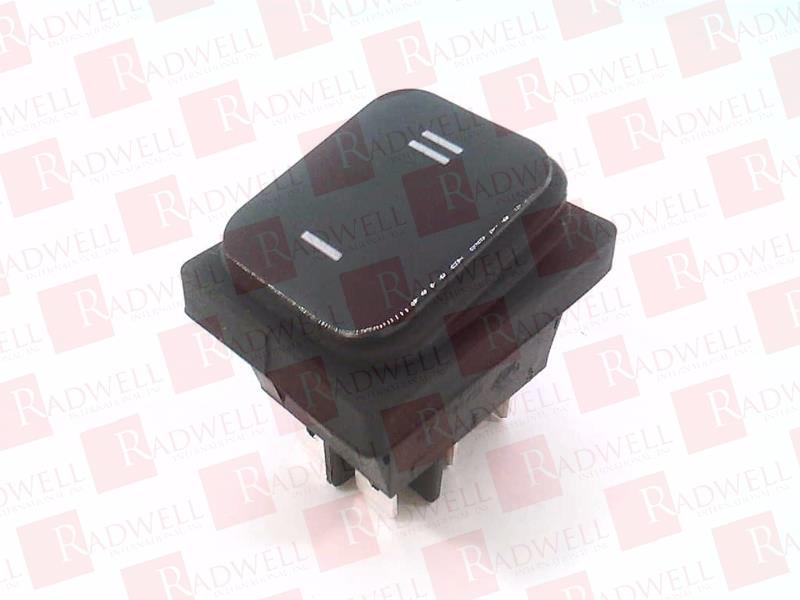 ROCKER SWITCH, ON - ON, I - II MARKINGS, SOFT LINE CAP, WHITE ON BLACK, BLACK BEZEL, 6 TERMINALS, 16(8)AMP 250VAC, 16AMP 125V, 10AMP 250VAC, 3/4HP