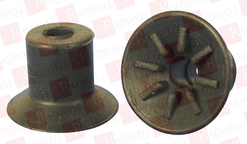 SUCTION CUP, 16.5MM, FLAT, NBR, WITH CLEATS, BLACK, NO FITTING, THREAD SIZE M5 MALE
