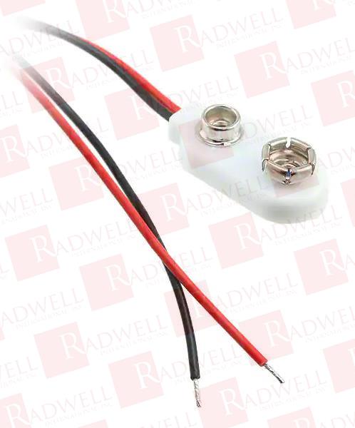 BATTERY CONNECTOR, SNAP, 9V, 1 CELL WIRE LEADS - 12" (304.8MM)