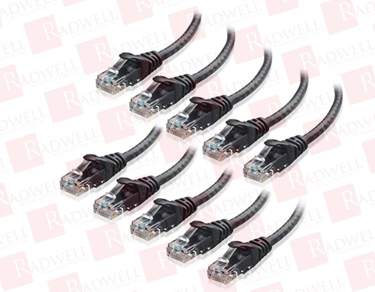 CAT6 ETHERNET CABLE, BLACK, 3 FT, SNAGLESS, PACK OF 10