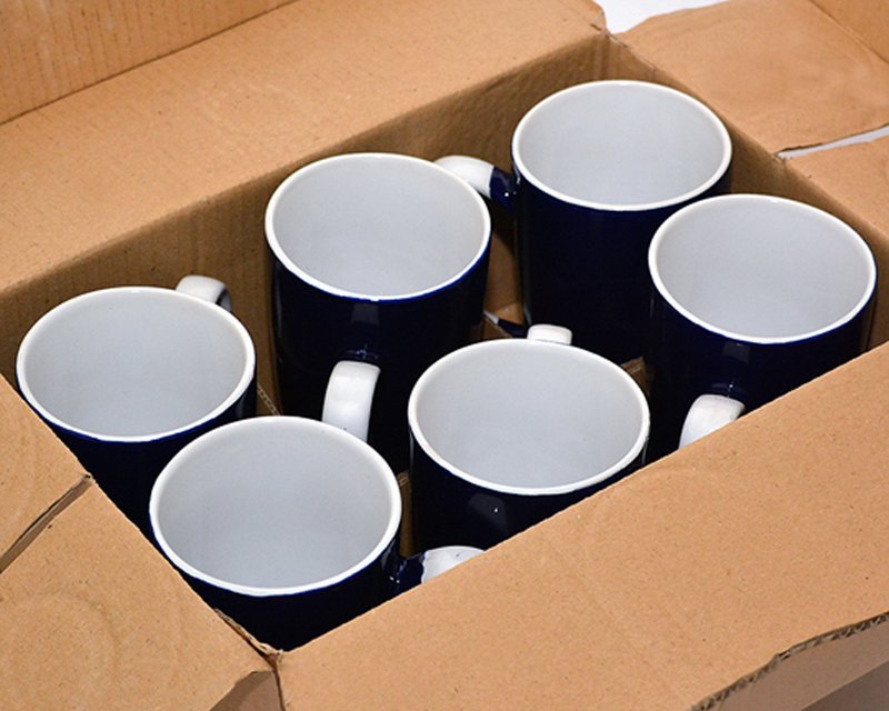 BOX OF 6 BLUE   MUGS