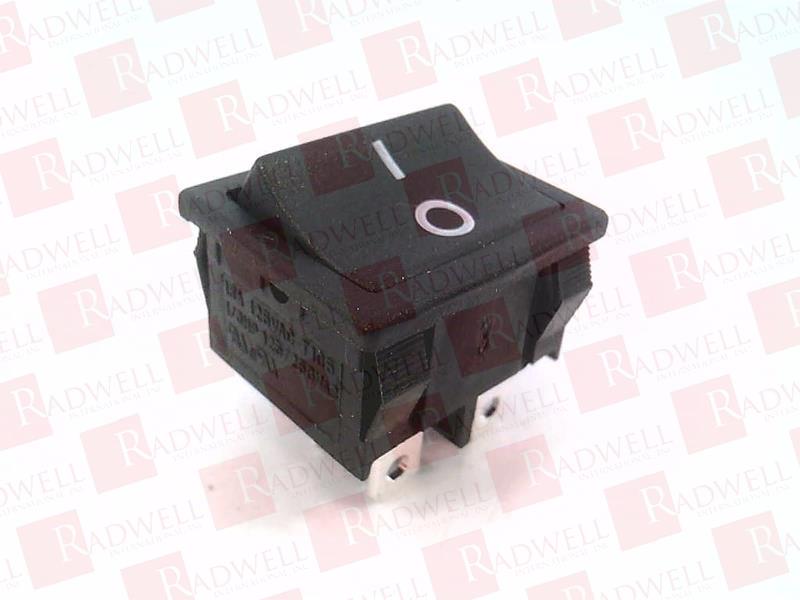 ROCKER SWITCH, ON-OFF, I - O MARKING, WHITE ON BLACK, BLACK BEZEL, 4 TERMINALS, 10(4)AMP 250VAC 1E4, 10(2)AMP 250VAC 5E4, 125VAC / 16AMP, 1/3HP