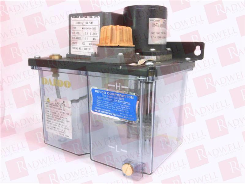  , DAIDO CORP, MRS010411A-12003, LUBRICATION PUMP, 0.1L/MIN ,4 LITER, 0.5 MPA, 100VAC 50/60HZ