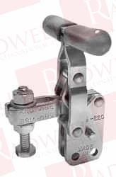 200 LB HOLDING CAPACITY, VERTICAL HANDLE, MANUAL HOLD DOWN TOGGLE CLAMP 64° HANDLE MOVEMENT, 110° BAR OPENING, U-BAR, STRAIGHT BASE, CARBON STEEL