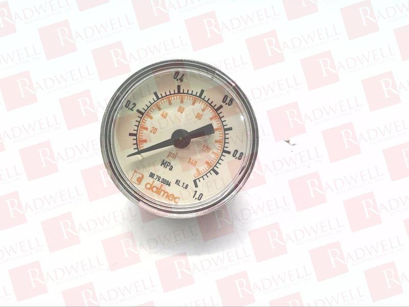 PRESSURE GAUGE, D40 1/8 IN, 0-140 PSI, 0-1.0 MPA, BACK MOUNT