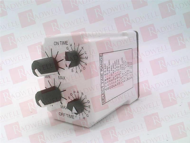  , TIME DELAY RELAY, 0.6 SECOND - 24 HOUR TIMING RANGE, REPEAT CYCLE, DPDT, KNOB ADJUSTMENT, 24 VAC/DC INPUT