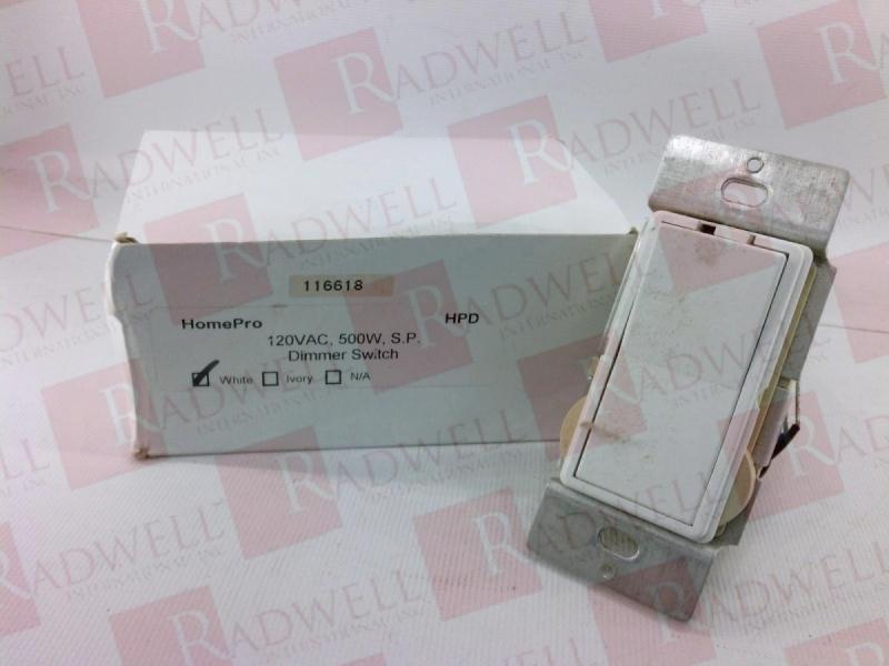 DIMMER SWITCH WHITE 120 VAC 500W