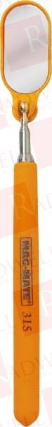 36-1/2" OAL, RECTANGULAR GLASS INSPECTION MIRROR 2" LONG, 1-1/4" WIDE, 6-1/2" COLLAPSED LENGTH, TELESCOPING & HIVIZ ORANGE