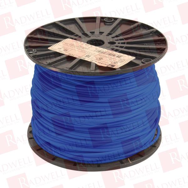 MTW HOOK-UP WIRE, AWM STYLES 1015, 1230, 1032, SINGLE CONDUCTOR, 22 AWG, 7/30-STRANDED, BARE COPPER, PVC CONDUCTOR INSULATION MATERIAL, BLUE WITH WHITE STRIPE INSULATION, 600V, 1000FT SPOOL