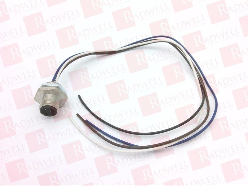 RECEPTACLE - 4 POLE, MALE STRAIGHT, 1FT, 22AWG, 4A, .25-NPT, FRONT MOUNT, NICKEL BRASS