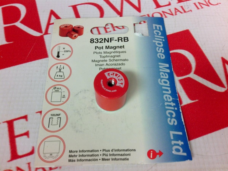 832NFRB
POT MAGNET 20.5X19MM 10UNF PRICED EACH
FACTORY WARRANTY MAY NOT APPLY.    