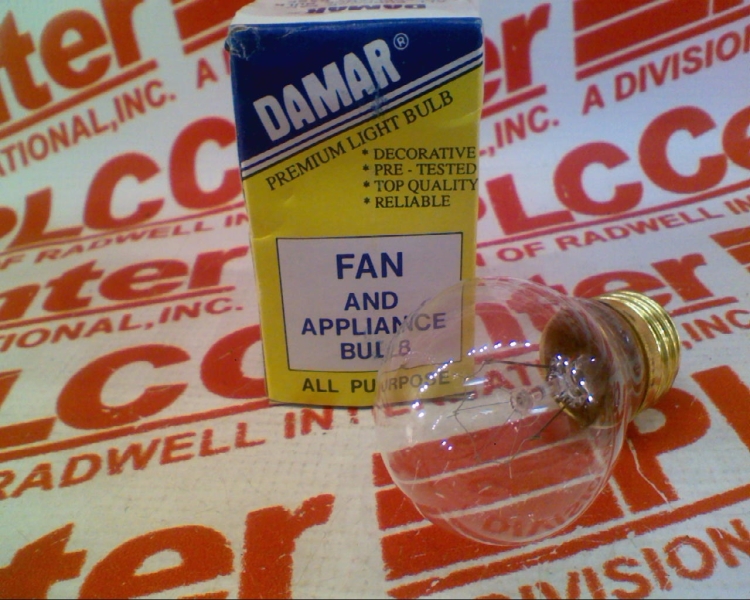 1350A
BULB 40WATT 130V CLEAR FOR FAN AND APPLIANCE2.
FACTORY WARRANTY MAY NOT APPLY.    