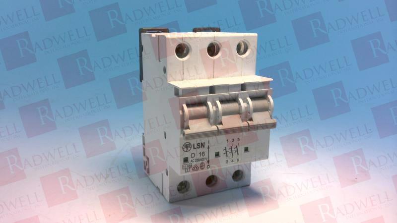  , CIRCUIT BREAKER, 16 AMP, 3 POLES, D CURVE, 230/400 VAC , DIN RAIL MOUNT, (01856)
