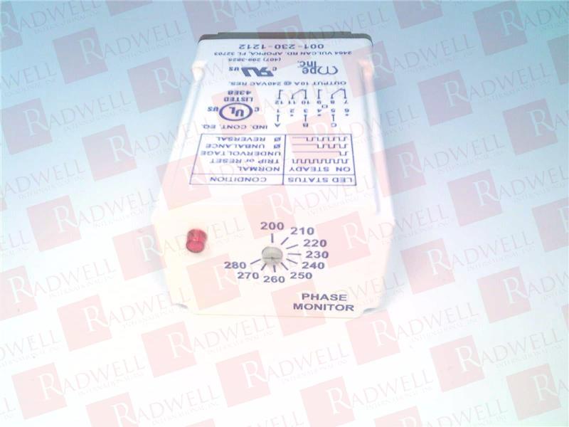 MOTOR PROTECTION ELEC. INC 001-230-1212