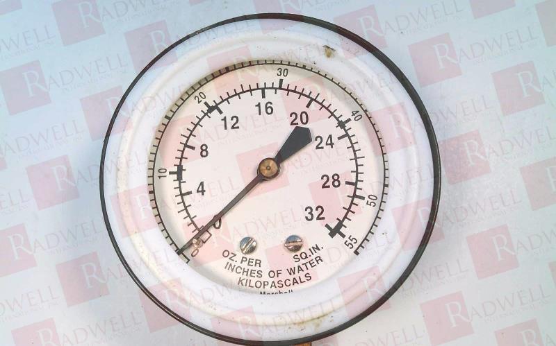  , PRESSURE GAUGE, 0-55 INCHES OF WATER, 0-32 OZ/SQ IN, 2.5" STL CASE, 1/4" LOWER CONNECTION