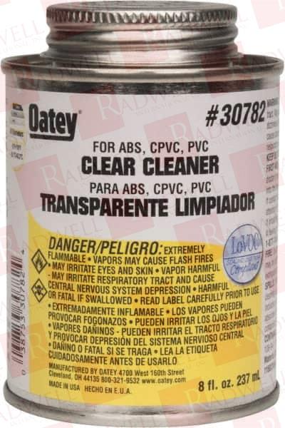 8 OZ ALL-PURPOSE CLEANER CLEAR, USE WITH ABS, PVC & CPVC FOR ALL DIAMETERS