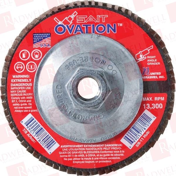 4-1/2" 80 GRIT 5/8-11 CENTER HOLE TYPE 27 ZIRCONIA ALUMINA FLAP DISC MEDIUM GRADE, COATED, ARBOR ATTACHMENT, FIBERGLASS BACKING, 13,300 RPM