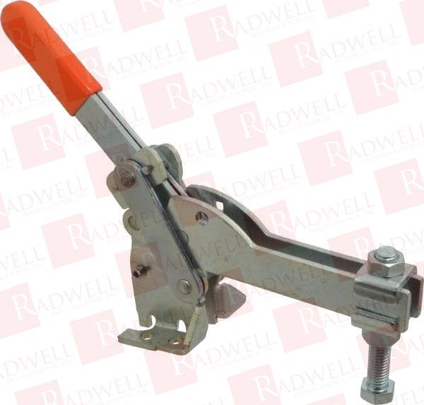 800 LB HOLDING CAPACITY, VERTICAL HANDLE, MANUAL HOLD DOWN TOGGLE CLAMP 150° HANDLE MOVEMENT, 115° BAR OPENING, U-BAR, FLANGED BASE, CARBON STEEL