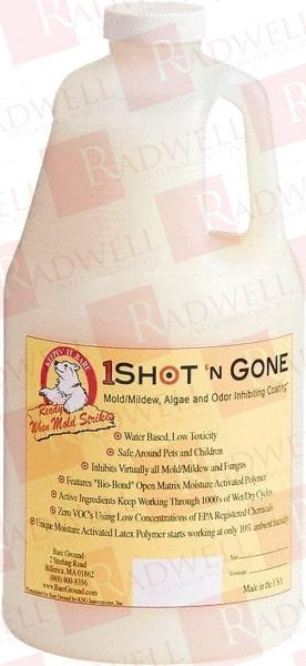 HALF GALLON OF 1 SHOT MOLD INHIBITING COATING MOISTURE ACTIVATED MOLD/MILDEW, ALGAE, FUNGUS PREVENTION COATING IT HAS ZERO VOC'S AND USES A LOW CONCENTRATION OF EPA REGISTERED CHEMICALS.
