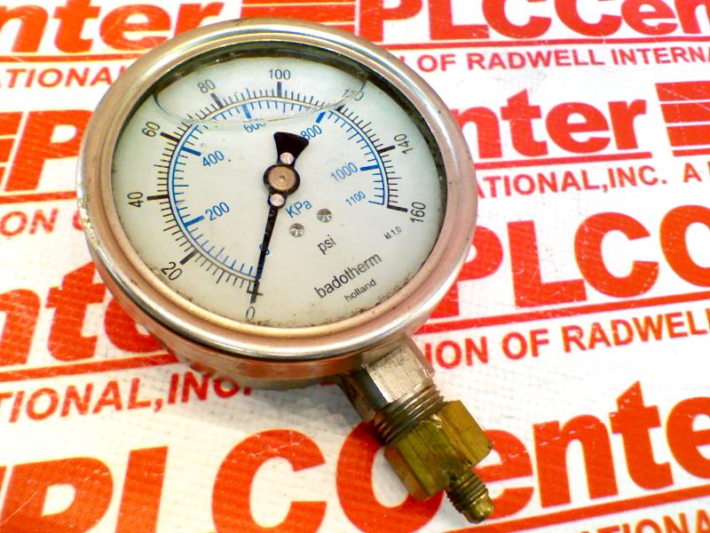 PRESSURE GAUGE 100MM 0-160PSI/0-1100KPA LIQ 1/2NPT