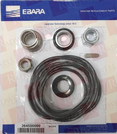 CARBON CERAMIC NITRILE, MAX 90 DEG C, INCLUDES ALL O RINGS, IMPELLER NUT, SHAFT KEY, SPLASH RING