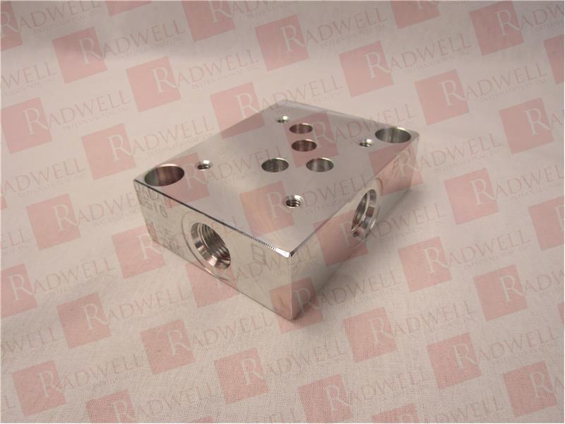 ALUMINUM VALVE SUBPLATE, MAX PRESSURE = 3000 PSI, 1/2 " SAE, SIDE PORTED