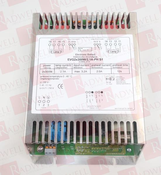  , LIGHT BALLAST, EVG BALLAST, INPUT POWER: 660W, INPUT CURRENT: 3.2A MAX, MAINS VOLTAGE: 230VAC, MAINS FREQUENCY: 45-65HZ, LAMP POWER: 2X300W, LAMP CURRENT: 2.1A, ...