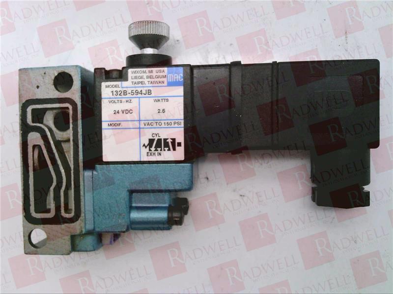 MAC ENGINEERING, 132B-594JB, 132B594JB, SOLENOID VALVE, 24VDC, 2.5W, 150PSI