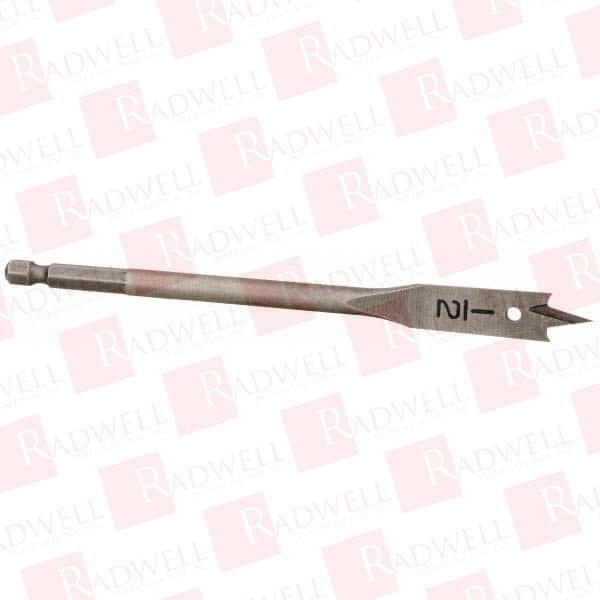 DRILL BIT, 1/2 INCH, 1/4 INCH STRAIGHT SHANK, BRIGHT FINISH, STEEL, SPADE BLADE DRILL BIT 2 SPURS, 6 INCH OVERALL LENGTH, WIRE FISHING HOLE