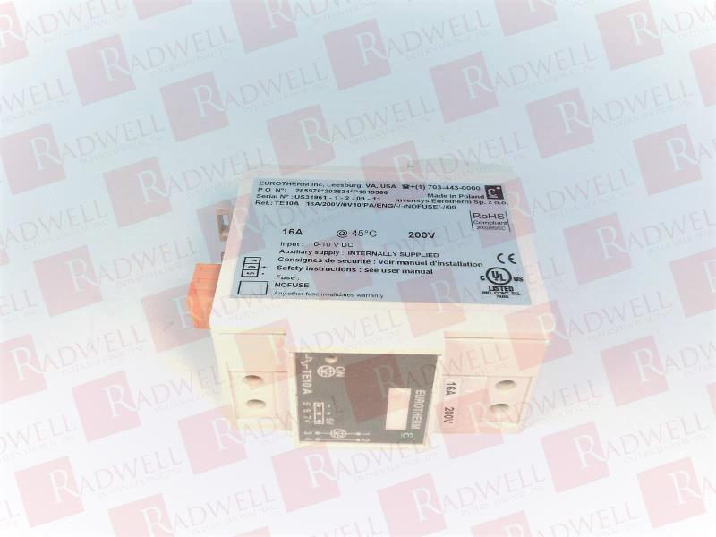 INVENSYS TE10A/16A/200V/0V10/PA/ENG/-/-/NOFUSE/-//00