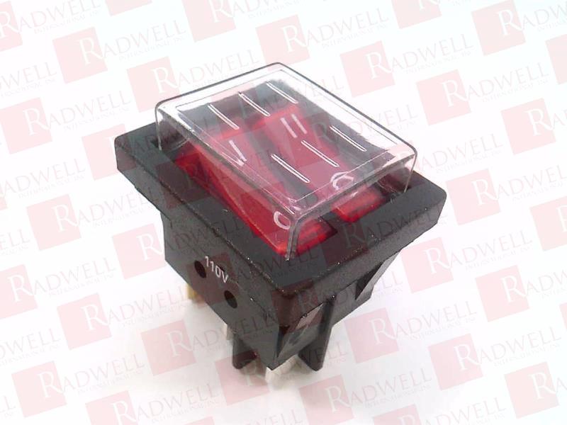 ROCKER SWITCH, 2X ROCKERS, ON-OFF, I - O / II - O MARKINGS, RED LENSES, BLACK BEZEL, 6 TERMINALS, CLEAR PVC CAP, 16(4)AMP 250VAC, 16AMP 125V, 6AMP 250VAC