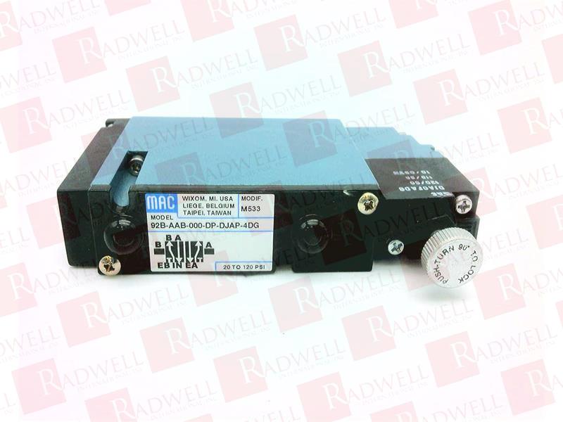 MAC VALVES INC 92B-AAB-000-DP-DJAP-4DG
