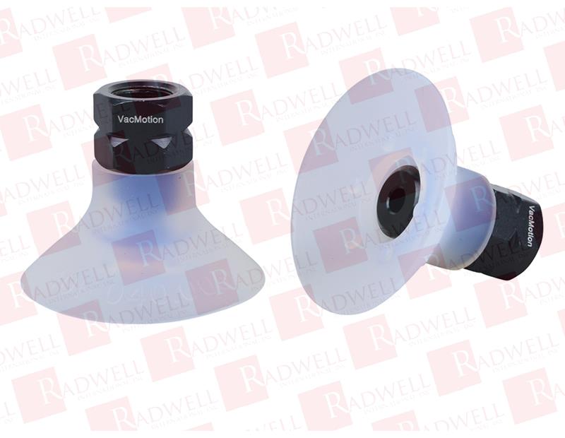 10F.040.005.02-18F - 40MM FLAT FDA SILICONE SUCTION CUP WITH CLEATS WITH 1/8"" FEMALE NPT FITTING