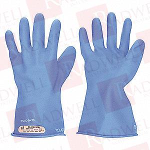 BLUE ELECTRICAL GLOVES, RUBBER, 00 CLASS, SIZE 10