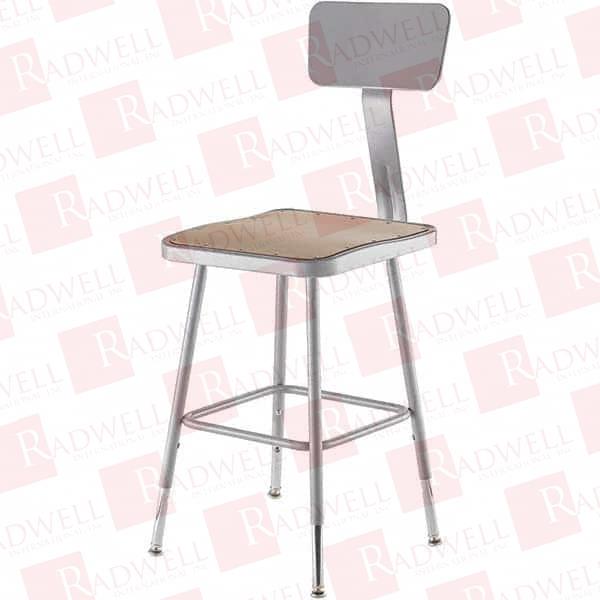 18 TO 26 INCH HIGH, STATIONARY ADJUSTABLE HEIGHT STOOL HARDBOARD SEAT, GRAY