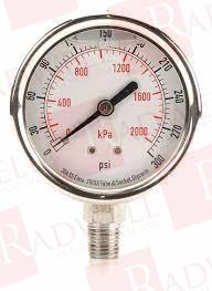 PRESSURE GAUGE, 0-300 PSI / 0-2000 KPA, 1/4" NPT, BRASS CONNECTION