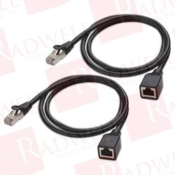 2-PACK, CAT6 SHIELDED ETHERNET EXTENSION PATCH CABLE, BLACK
