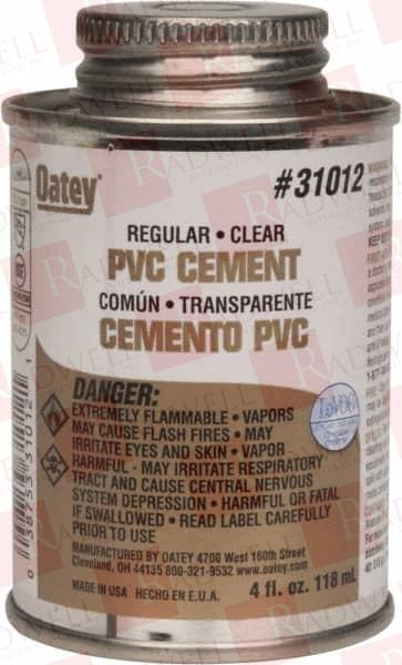 4 OZ REGULAR BODIED CEMENT CLEAR, USE WITH SCHEDULE 40 PVC UP TO 4" DIAM & SCHEDULE 80 PVC UP TO 2" DIAM