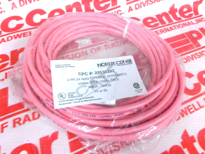CMR 4PAIR 24AWG STRANDED RED/PINK