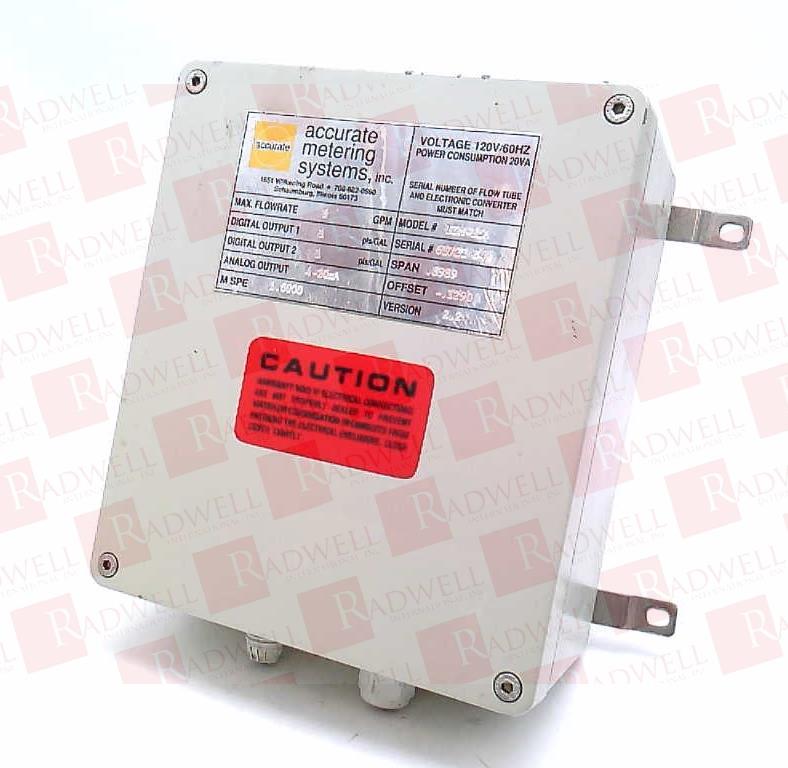  , ELECTROMAGNETIC FLOW SYSTEM CONTROL BOX, 3 GPM MAX FLOWRATE, 1 PLS/GAL DIGITAL OUTPUT 1/2, 4-20 MA ANALOG OUTPUT, 1.0000 M SPE, .8989 SPAN, -.1290 OFFSET