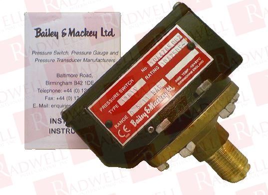 PRESSURE SWITCH, ADJUSTABLE RESET DIFFERENTIAL, PROCESS CONNECTION: 1/2 BSP MALE, PARALLEL, 0.5-11BAR, 10AMP, 250VAC