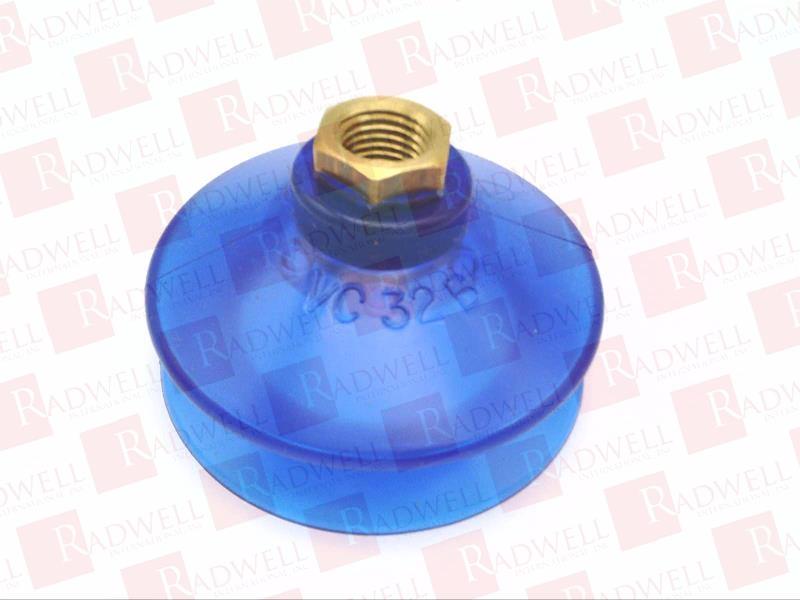 VACUUM CUP, STYLE K, SINGLE BELLOW, 2.78 IN OD, BLUE, VINYL, PUSH ON MOUNTING