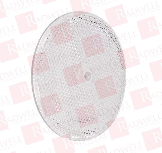 RT-90, REFLECTOR, ROUND, PLASTIC, ALUMINUM GROMMET, 3-1/4" DIAMETER, 3/8" THICK, 3/16" CENTER HOLE, WHITE