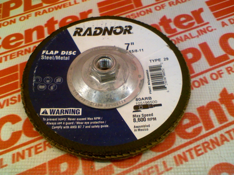 FLAP DISK STEEL/METAL 7X5/8/8-11IN TYPE-29