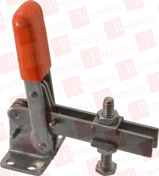 100 LB HOLDING CAPACITY, VERTICAL HANDLE, MANUAL HOLD DOWN TOGGLE CLAMP 63° HANDLE MOVEMENT, 95° BAR OPENING, U-BAR, FLANGED BASE, STAINLESS STEEL