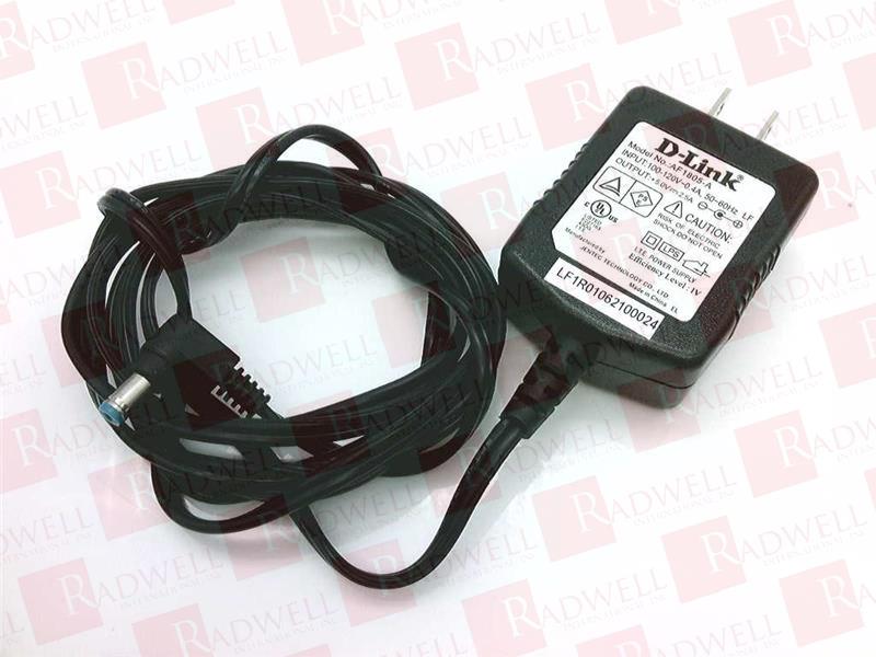 AC POWER SUPPLY, D-LINK, INPUT .4AMP 100-120VAC 50/60HZ, OUTPUT 2.5AMP 5VDC, 6FT CORD