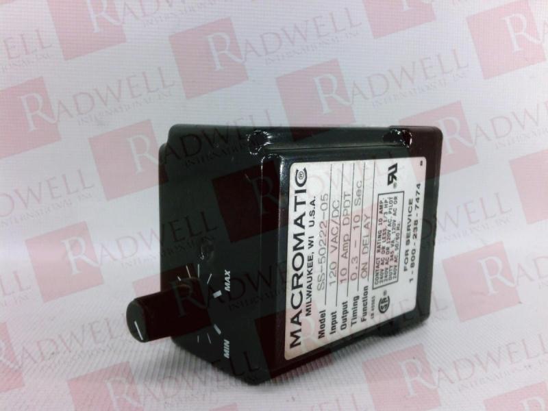 TIMING RELAY, 0.3 -10 SEC, 120 V AC/DC, 10 AMP, DPDT, ON-DELAY, 8-PIN