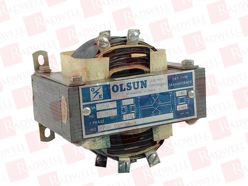  , TRANSFORMER, .250KVA, 50/60HZ, 1 PHASE, 120/240V