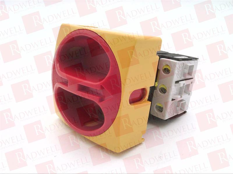 DISCONNECT SWITCH, PANEL MOUNT, YELLOW, RED PAD, 25-AMP, 3-POLE